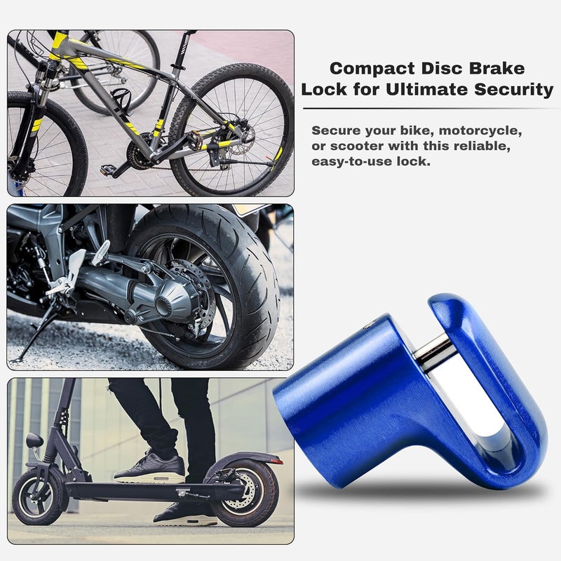 UP Security Disc Brake Lock for Motorcycle Accessories Heavy Duty Bike Bicycle Anti Theft Lock Compact Electric Scooter Ebike Powersports Wheel Hover Disc Locks (Blue) - Image 4